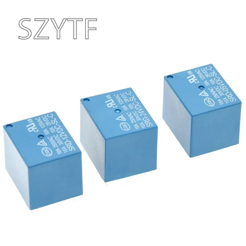 Color: WHITE - 5PCS? Relay SRD-05VDC-SL-C SRD-03 05 06 09 12 24 12VDC-SL-C 5PINS 3V 5V 9V 6V 24V 12V High-quality 10A 250VAC 5 pin