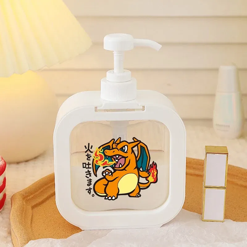 Color: Multicolor - 1PCS Pokemons Soap Dispenser White Liquid Lotion Hand Pump Soap Dispenser Refillable Shampoo Bottle Plastic Hand Soap Dispenser