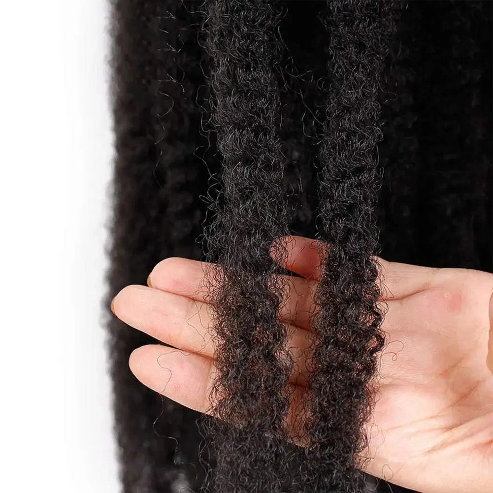 Color: #1B, Stretched Length: 18inches, Bulk Buy: 3Pcs/Lot - 18 Inch Synthetic Marley Twist Braiding Hair Afro Kinky Curly Crochet Hair for Faux Locs Long Springy Twist Hair Extensions