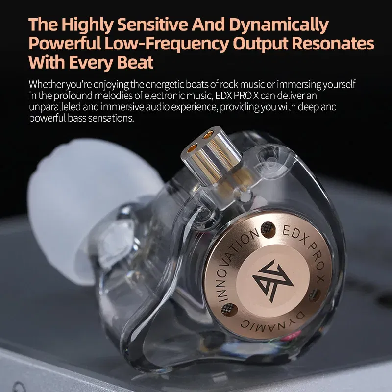 Color: Blue - KZ EDX PRO X Dynamic Drive Headphones HIFI Heavy Bass Earbuds Sports Metal Headphones Detachable Headphones 2PIN