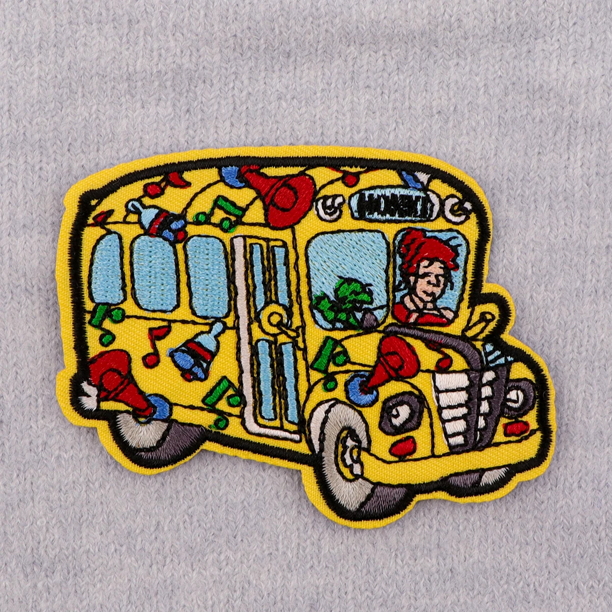 Funny School Bus Embroidery Patch Cartoon Iron On Patches For Clothing Thermoadhesive Patches On Clothes DIY Sew Badges