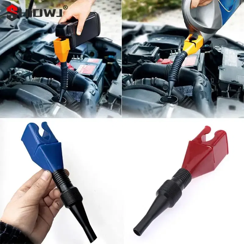 Color: green - 1Pc Car Refueling Funnel Gasoline Foldable Engine Oil Funnel Plastic Funnel Car Motorcycle Refueling Tool Auto Accessories