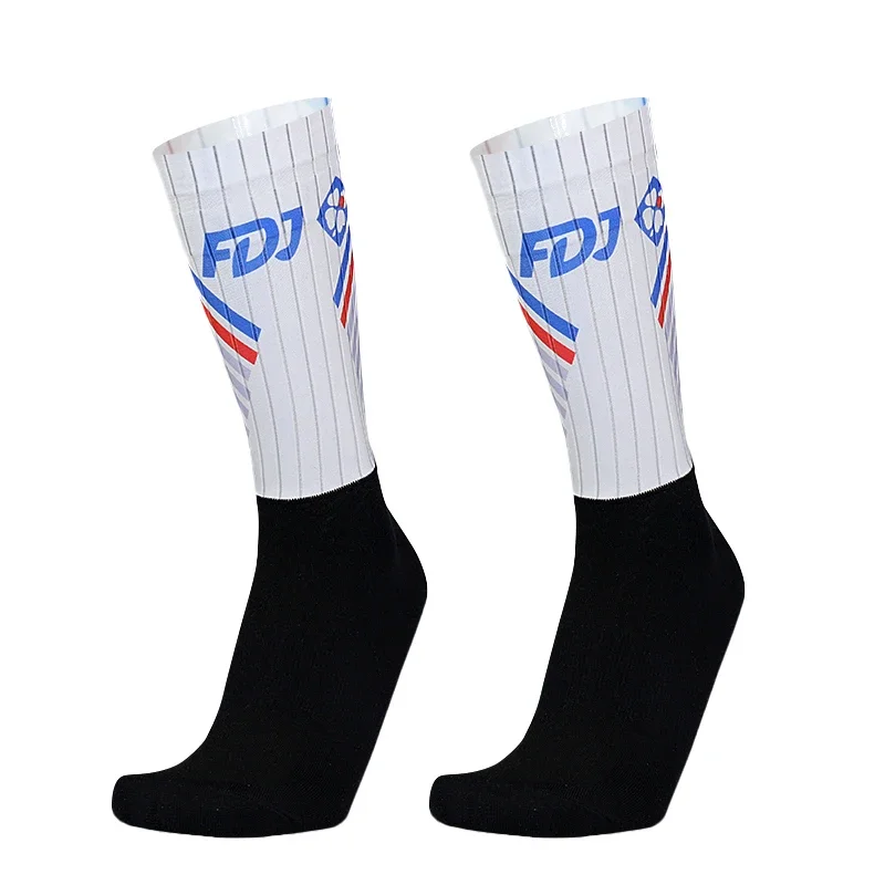 Color: Blue - Pro Bike Team Aero Socks Seamless Anti Slip Road Ride Socks Outdoor Racing Cycling Socks