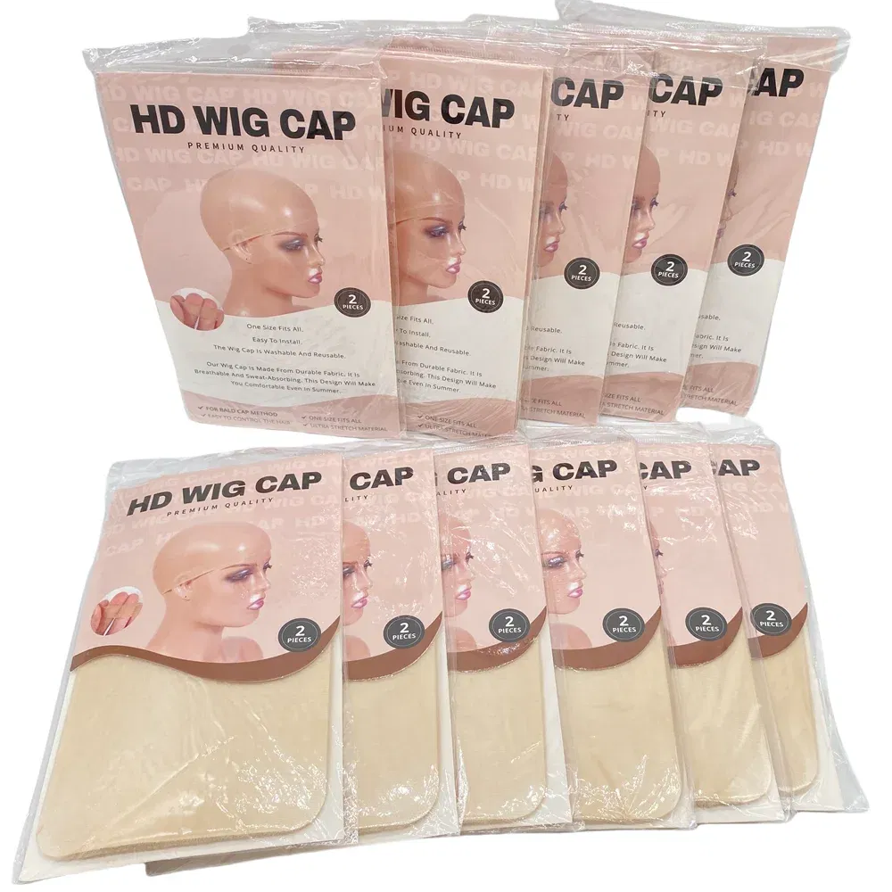 Color: Jet-black - HD Thin Wig Cap 24 pieces - Transparent and Invisible - Sheer Wig Cap for HD Wigs - Wig Accessories