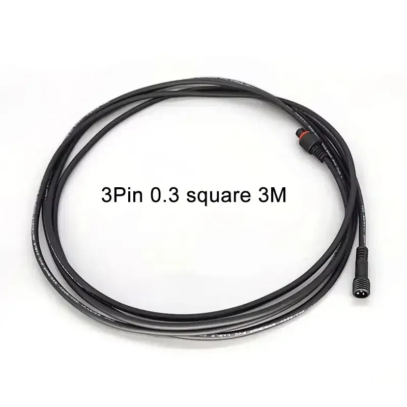 Color: Army Green, Pins: 3P - 3Pin Waterproof Extension Cable 0.3/0.5/0.75/1.0/1.5/2.5 square meter Outdoor LED Plug Male to Female Aviation Power Connector