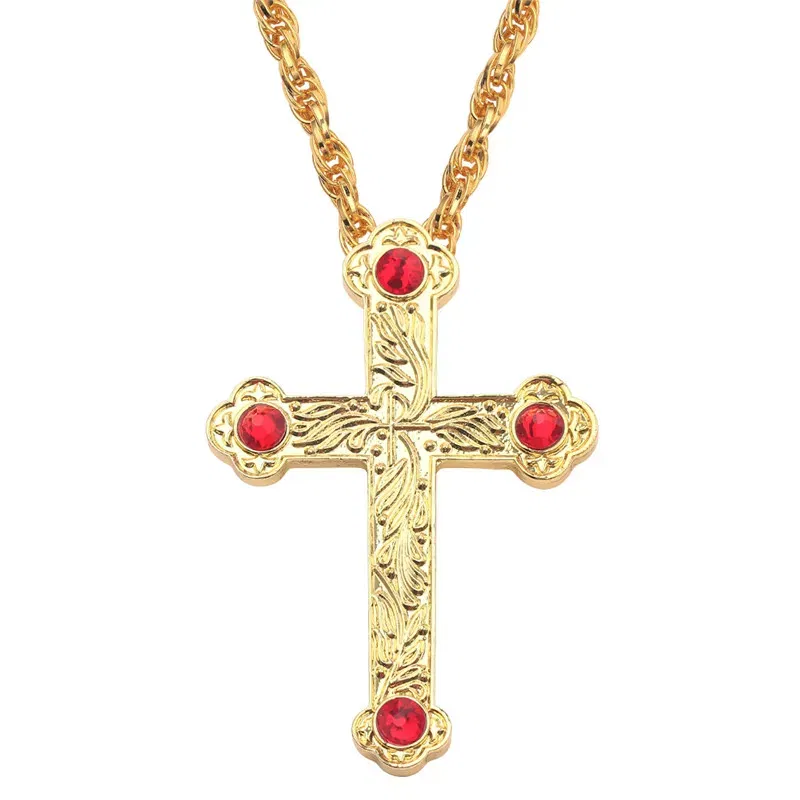 Color: Dark Green, Cross Size: Other - Christian Prayer Jewelry Talisman Pendant Necklace Russian Slavic Charm Orthodox Eastern Church Cross Necklaces Men Women