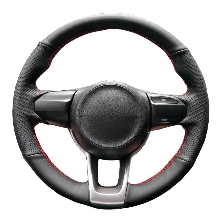 Color Name: black - Customized DIY Car Steering Wheel Cover For Kia Rio 2017-2019 Rio5 K2 2016 Picanto Morning 2017 Leather Braid For Steering Wheel