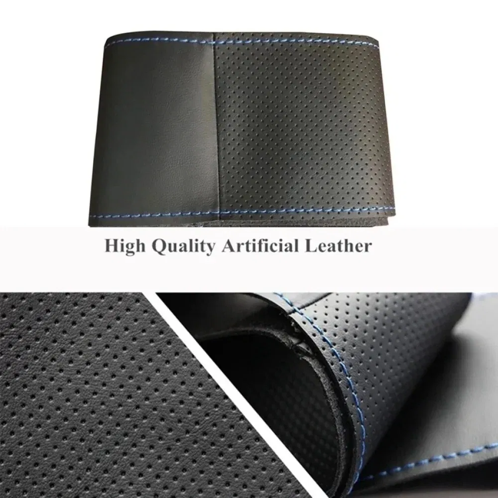 Color Name: black - Customized DIY Car Steering Wheel Cover For Kia Rio 2017-2019 Rio5 K2 2016 Picanto Morning 2017 Leather Braid For Steering Wheel