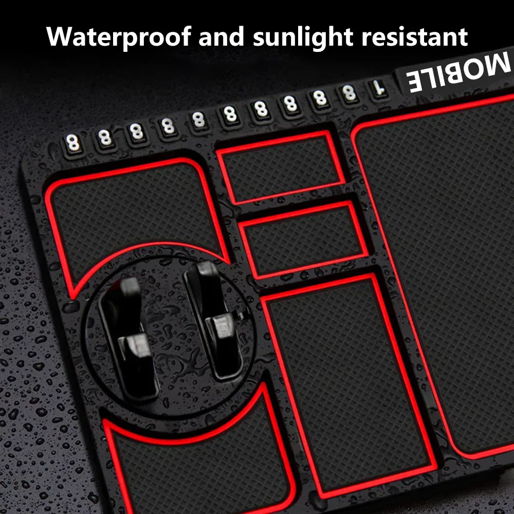 Silicone Car Anti-Slip Mat Auto Phone Holder Sticky Anti Slide Dash Phone Mount Parking Number Card Car Pad Mat Car Mat