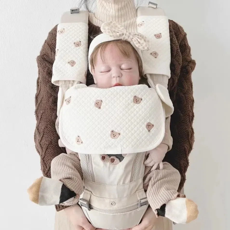 Color: Dark Grey - 3pcs/Set Waterproof Baby Bibs Muslin Saliva Towel Cotton Shoulder Pad Bite Cushion Baby Accessories Girl Burp Cloth