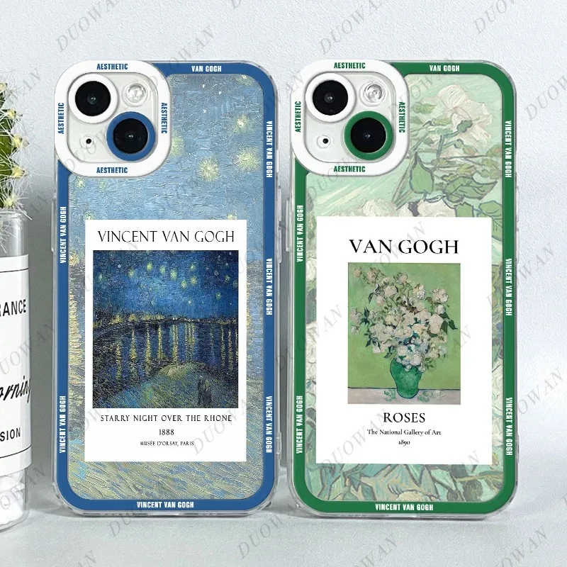 Color: Gold, Material: EVA - Van Gogh Oil Painting Phone Case For Samsung A12 A13 A14 A22 A23 A31 A32 A33 A42 A50 A51 A52 A53 A71 A72 A73 4G TPU Clear Case