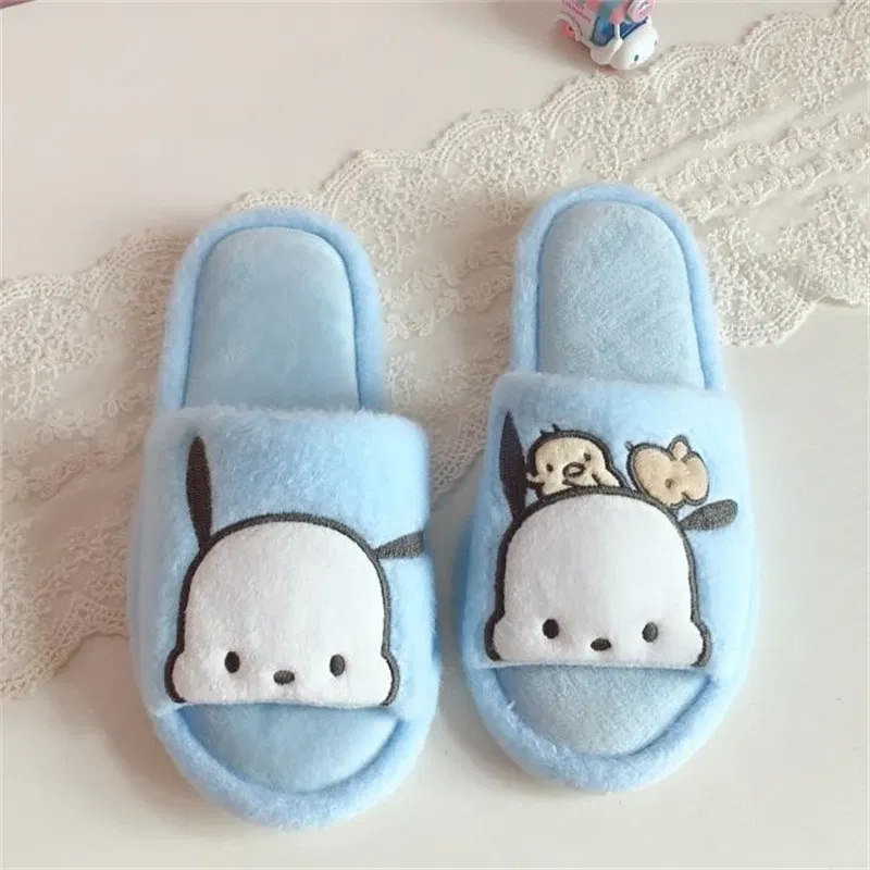 Color: Lavender, Shoe Size: 39 - Kawaii Peep Toe Slippers Girl Cute Indoor Shoes Open Toes Home Slippers Casual Lolita Flat Non-slip Purple Pink Japanese Style