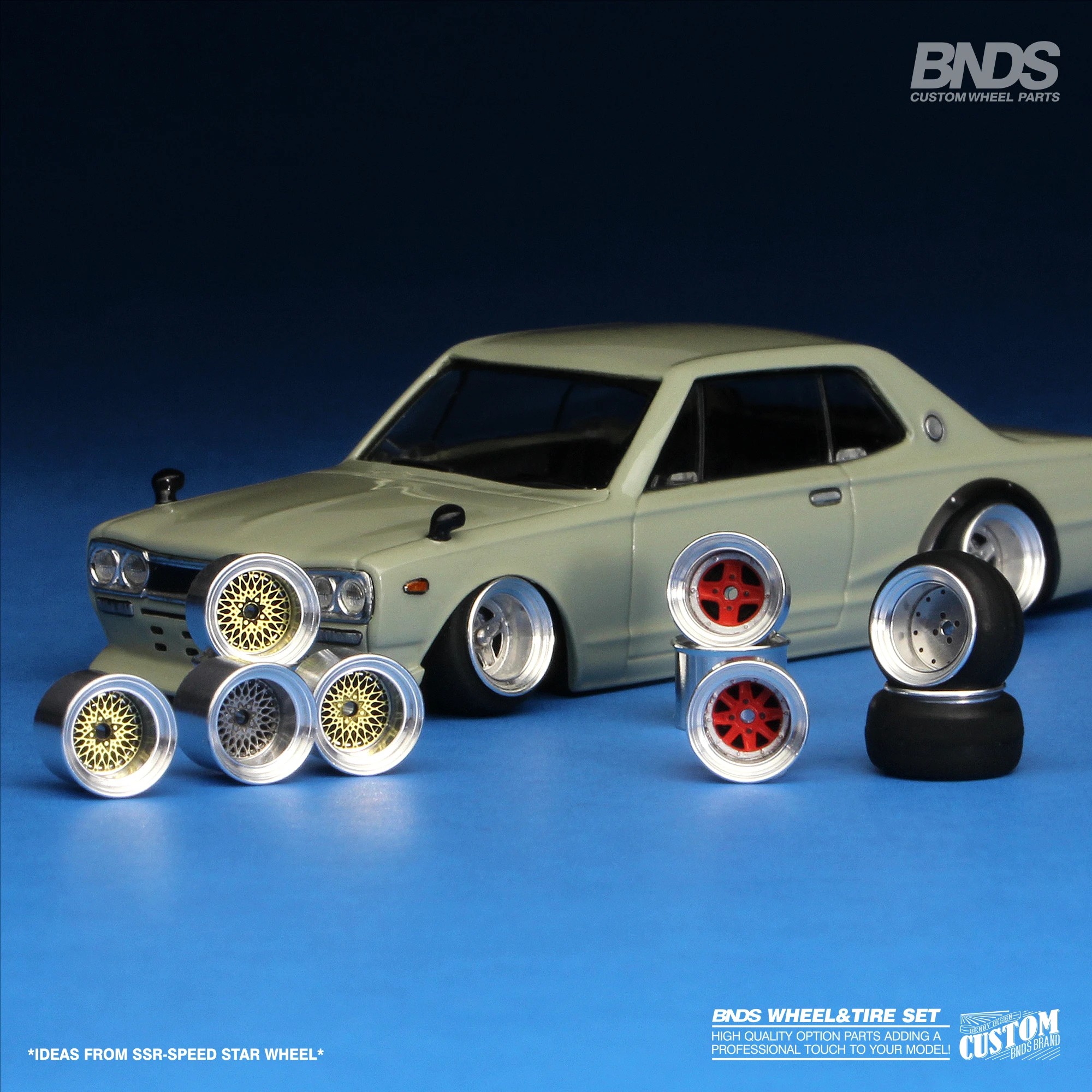 Color: plum, Ships From: CHINA - 1/64 Alloy Wheels With Rubber Tires By BNDS 64053/64088 Assembly Rims Modified Parts for Model Car Refitted VIP Style