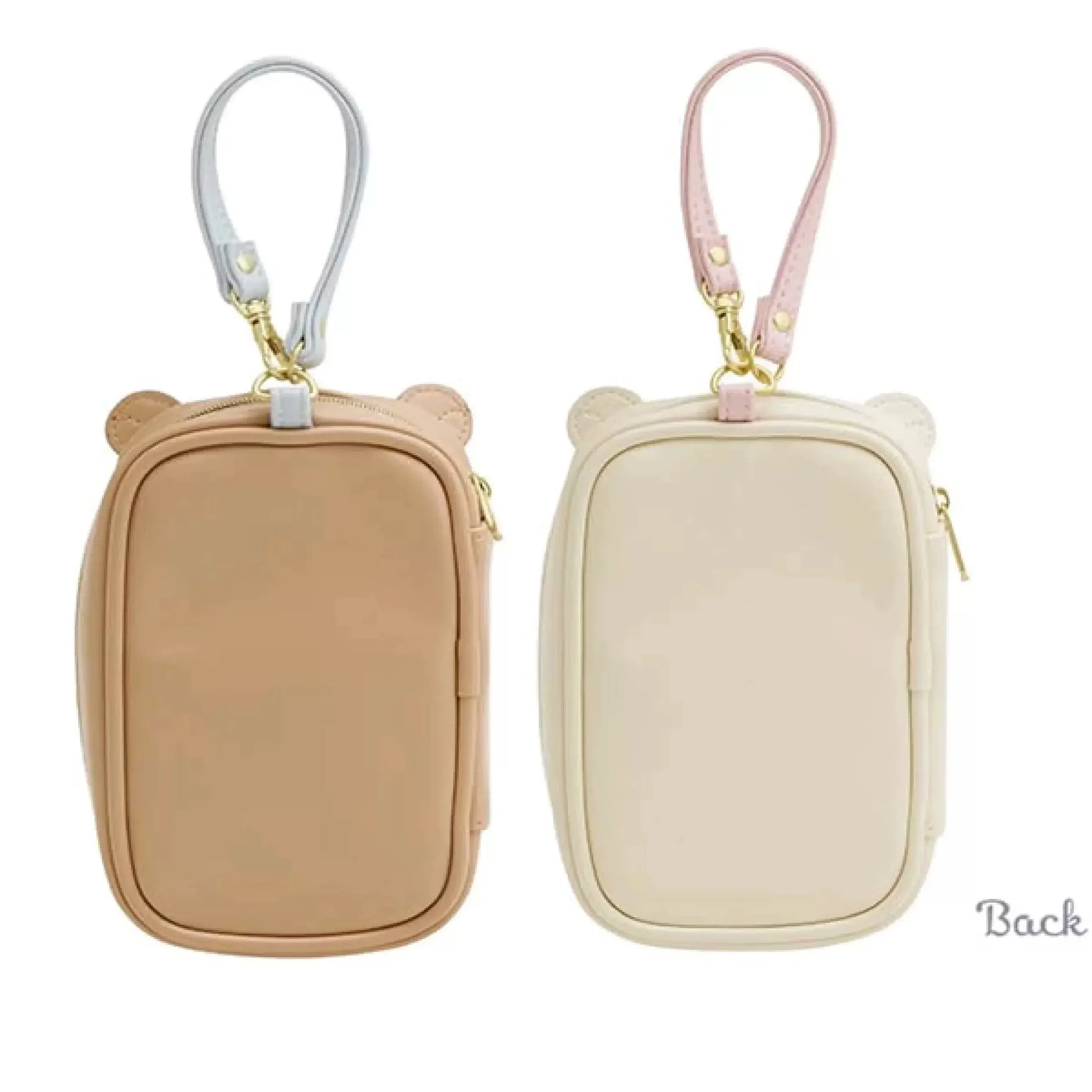Color: Beige - Cute Rilakkuma Korilakkuma Bear Children Transparency PU Coin Purse Key Bag Card ID Holder Small Wallets For Women