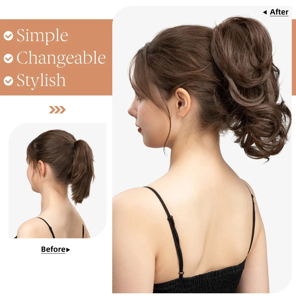 Color: T1B/613 - SARLA One Piece Premium Synthetic Diy Claw Clip In Ponytail Extensions Natural Hairpiece Hair Bun Fake Blonde False Pigtail