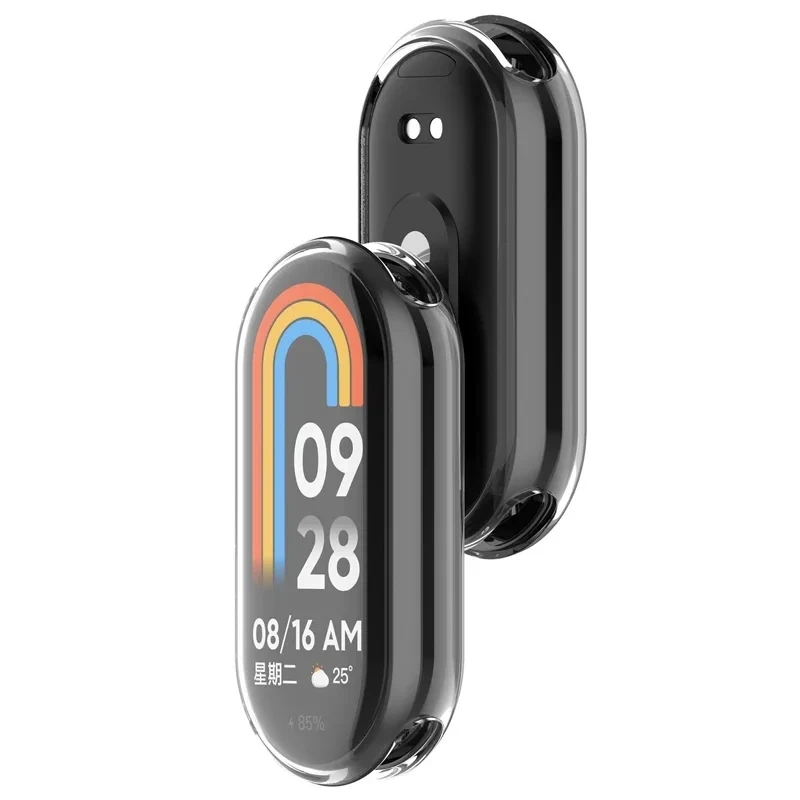 Color: Clear - Protective Case For Xiaomi Mi Band 8 Screen Protector Full Cover XioMi Band8 Soft TPU Cover