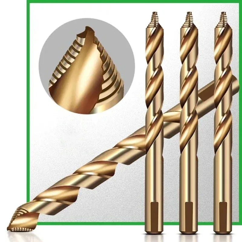 Color: Gold, Hole Diameter: 5mm, Shank Shape: Round - Drill Bit Set Twist Drill Bit Straight HSS Drill Bit for Drilling Hard Metal Stainless Steel Cast Iron