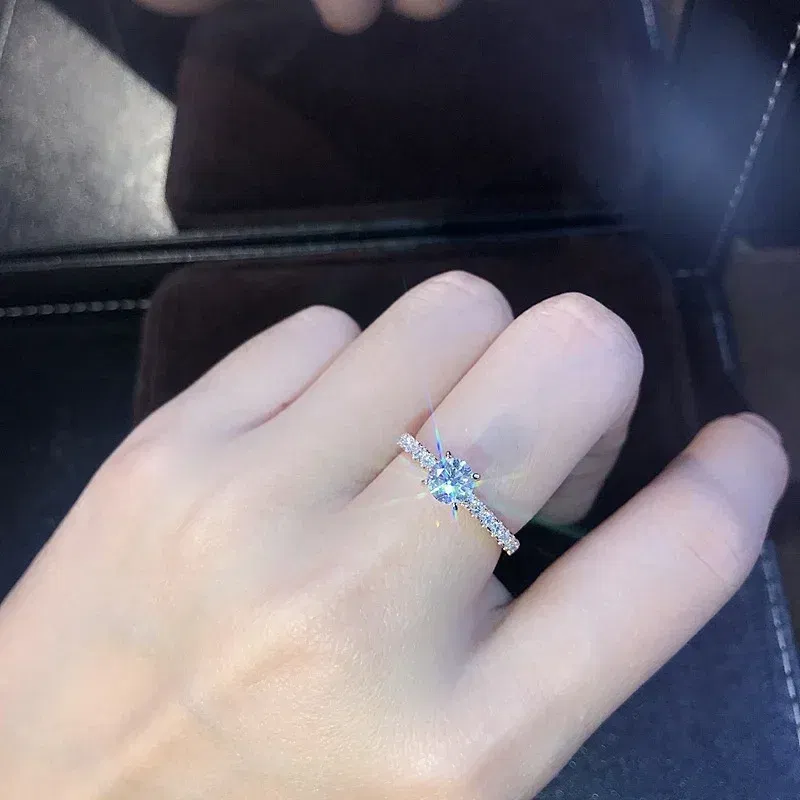 Main Stone Color: Red, Ring Size: 8 - Huitan Classic 4 Claws Design Round Zirconia Women Wedding Engagement Rings 3 Colors Available Low-key Bridal Jewelry Hot Sale