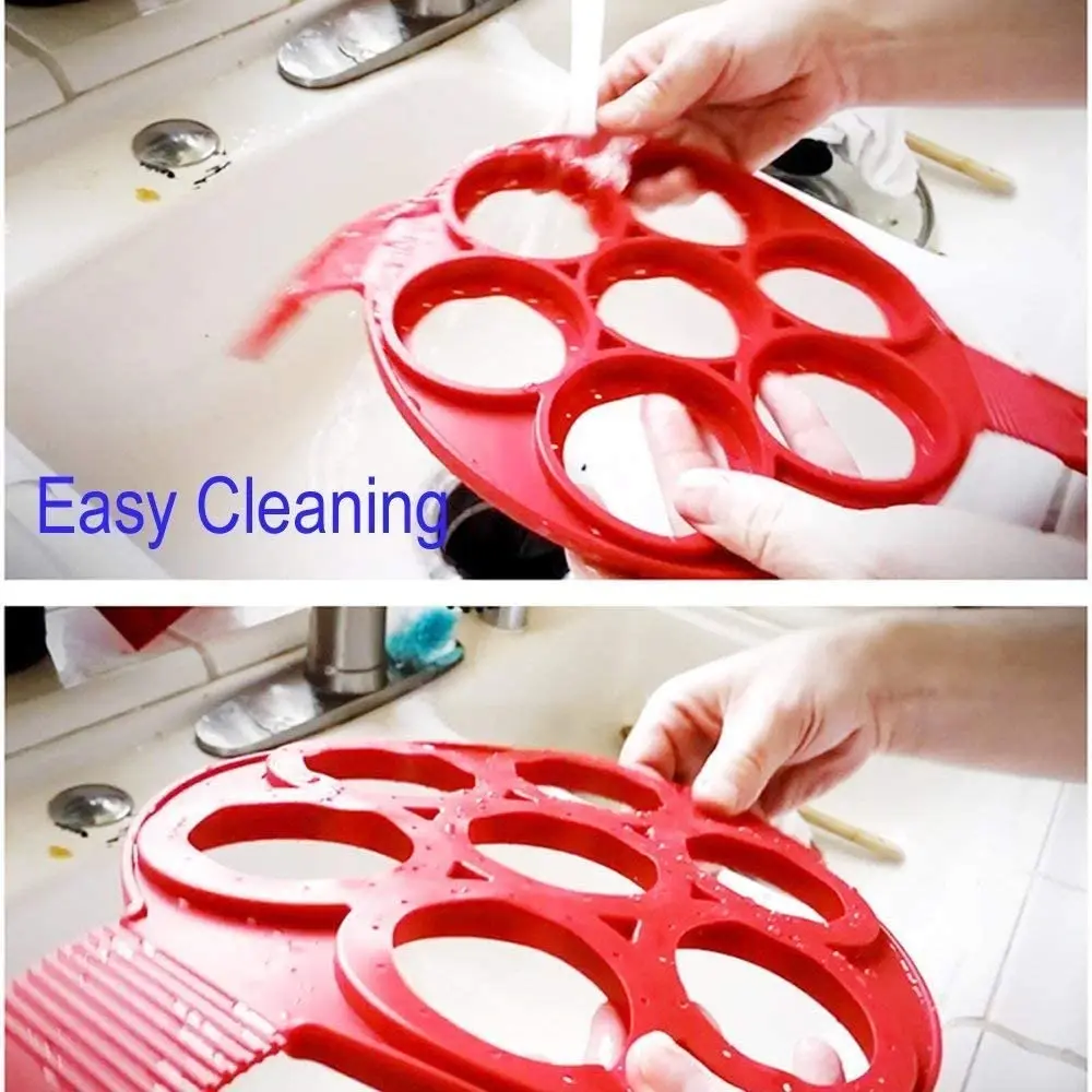 Color: Green - Egg Pancake Ring Non-stick Pancake Machine Mold Silicone Egg Frying Pan Forming Machine Omelet Mold Kitchen Baking Accessories