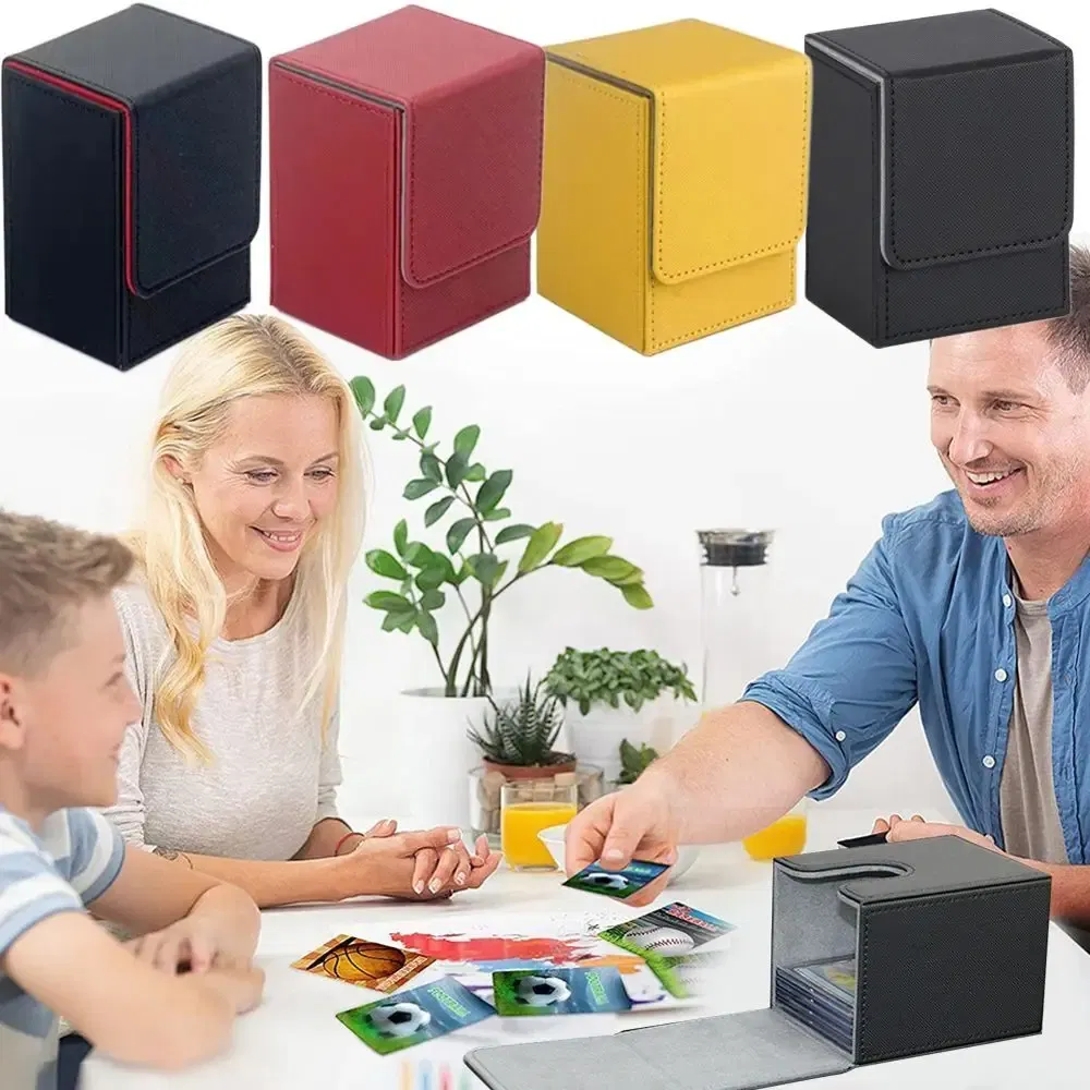 Color: DARK GRAY - 1PC Game MTG Trading Card Holder PU Deck Box Board Card Deck Case High Quality Storage Container Protectors Kits