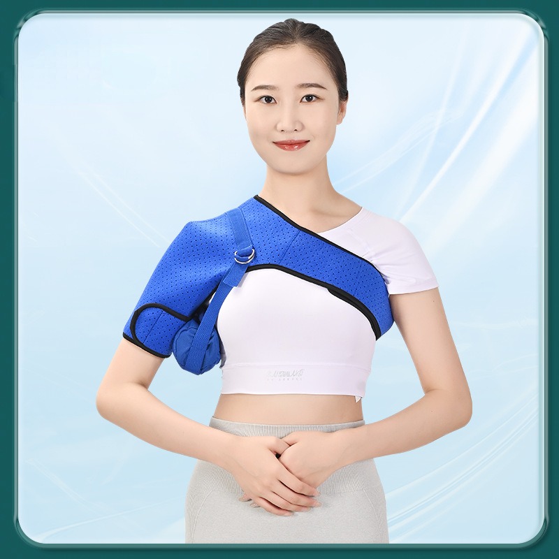 Color: Gold, Size: Small - Adjustable Shoulder Support Band Elbow Joint Clavicle Fracture Fixation Strap Pain Relief Shoulder Droop Arm Injured Guard Sling
