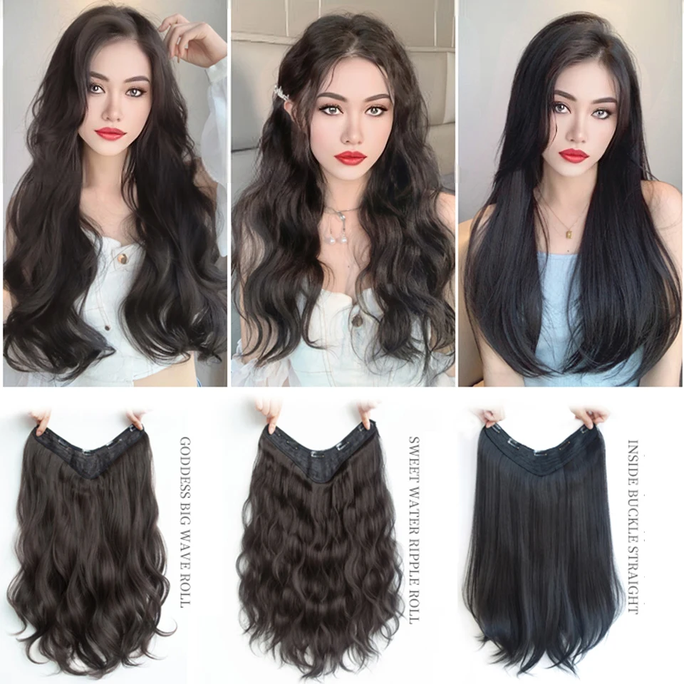 Color: OMBRE - AOSI Part Synthetic Clip In Hair Extension Long Thick Curly Natural Blonde Flase Hair Hairpieces For Women Heat Resistant