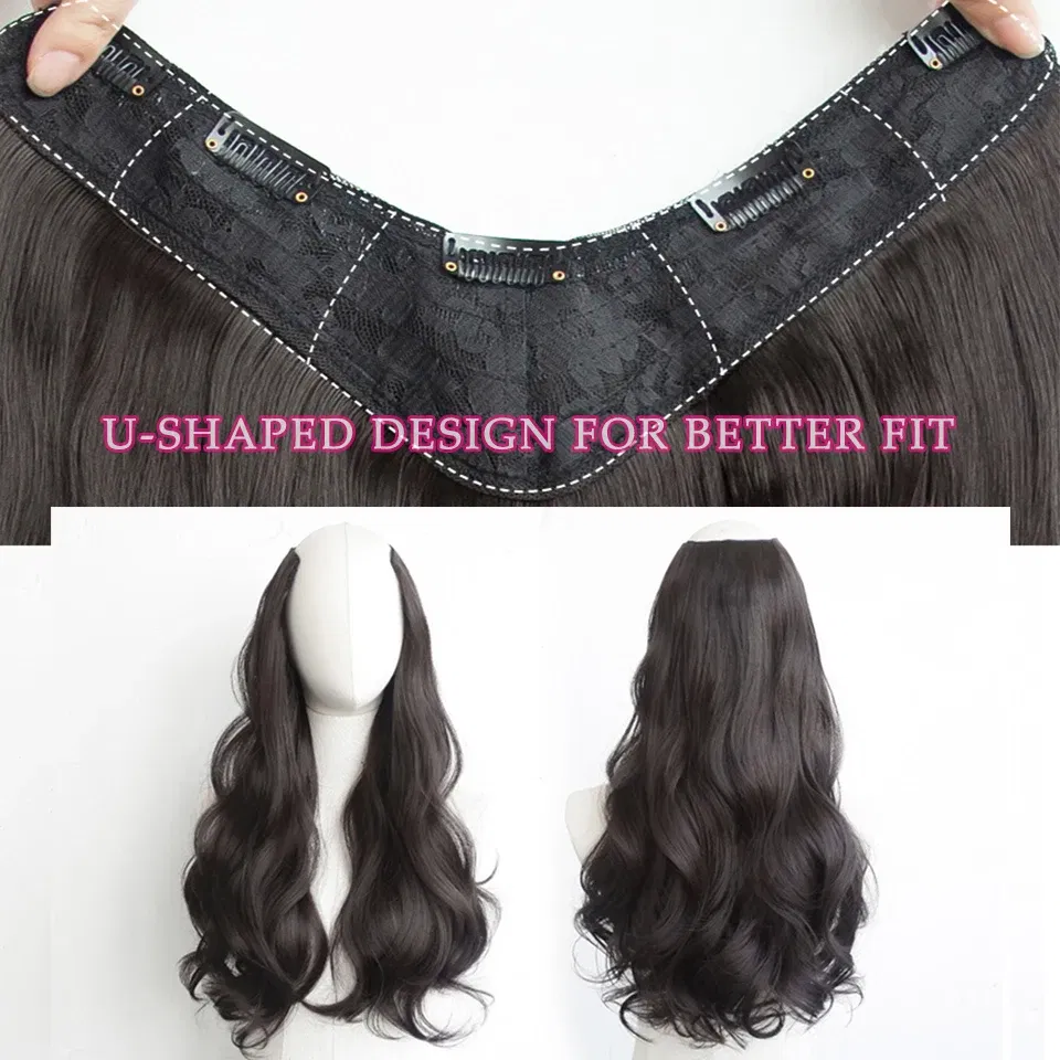 Color: OMBRE - AOSI Part Synthetic Clip In Hair Extension Long Thick Curly Natural Blonde Flase Hair Hairpieces For Women Heat Resistant