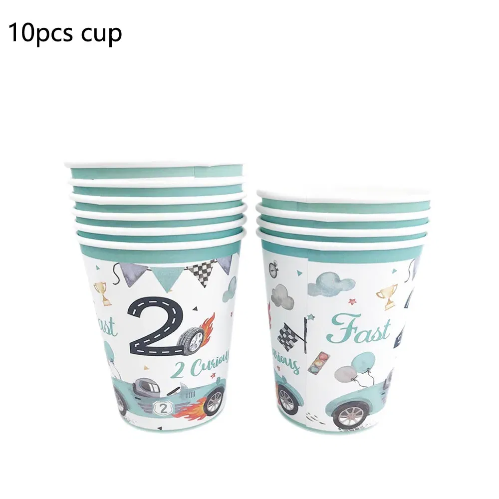 Color: Light Grey, Capacity: 480ml - Racing Car Disposable Tableware PLates Cups Napkin Tablecloth Two Fast Birthday Party Decorations