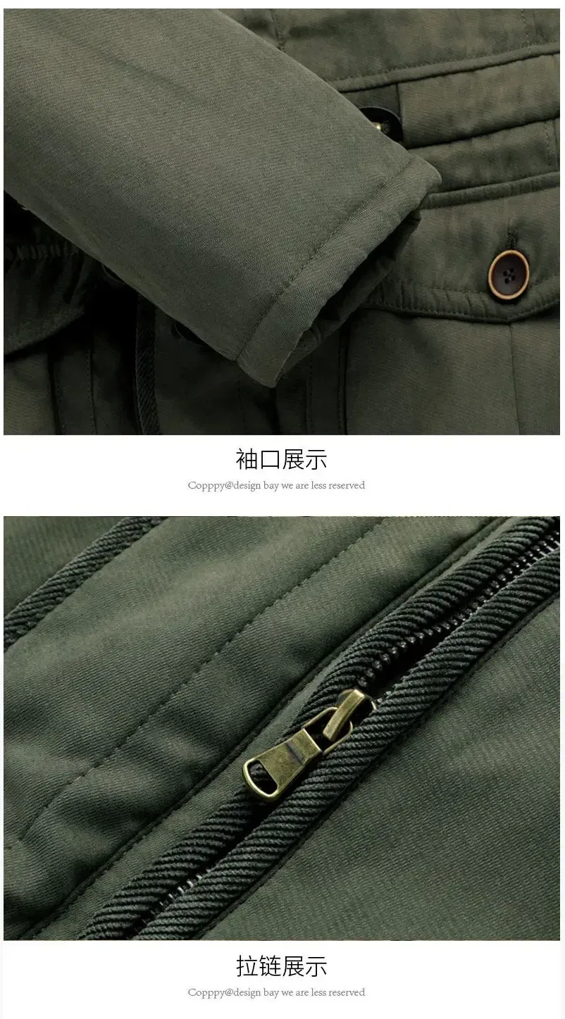 Color: Blue, Size: S - Winter Parka Military Outdoor Fleece Men Large SIZE Men Warm Jacket Men Cotton Windproof Casual Parka Stand Collar Lamb Cashmere