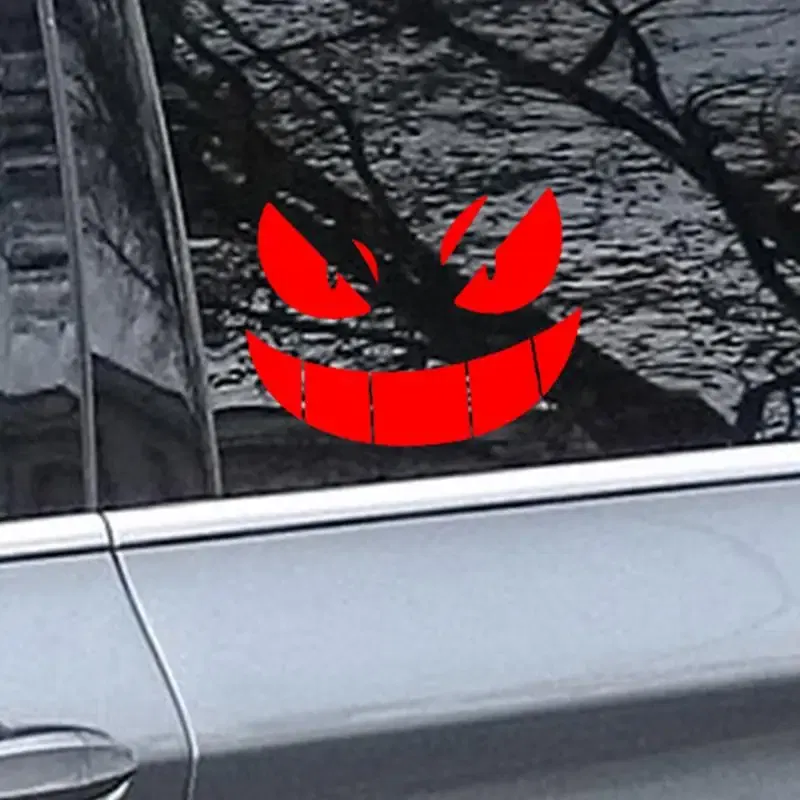 Color: Silver, Ships From: CHINA - Reflective Eye Decal Waterproof Eyes Car Stickers Yellow Night Safety Driving Caution Tear-Resistant Horror Graphics For Bumpers