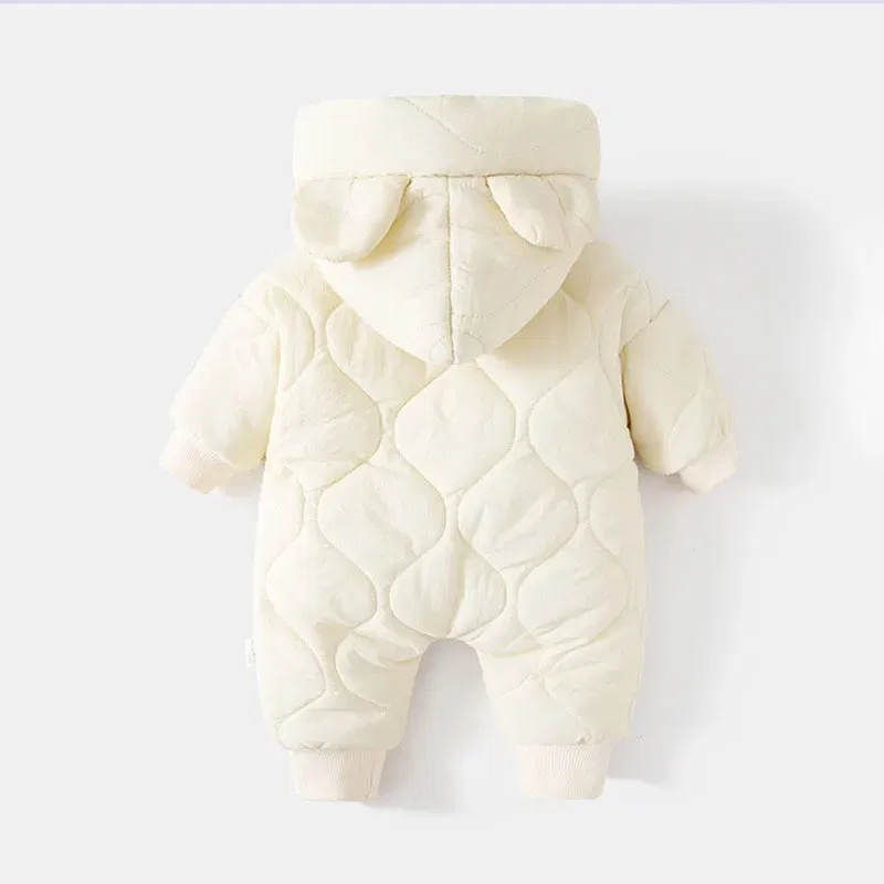 Color: Beige, Ships From: CHINA, Kid Size: 12M - ?»? Winter Baby Outwear Clothing Fur Lining Warm Toddler Girl's Boy's Rompers Cartoon Bear Infant Jumpsuit