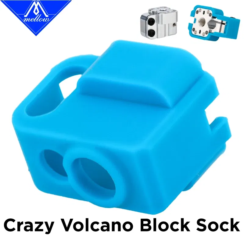 Color: Blue, Size: 0.5mm - Mellow NF Crazy Volcano Silicone Socks For High Flow 3D Printer Crazy Volcano Heat block Temperature Protection