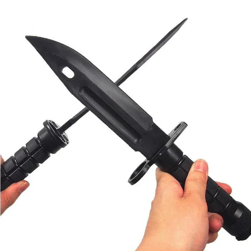 Color: Black - Model Rubber Toy Knife Army Tactical M9 Dagger Fan Collect CS Game Military Training Outdoor Plastic Bayonet Hunting Accessories
