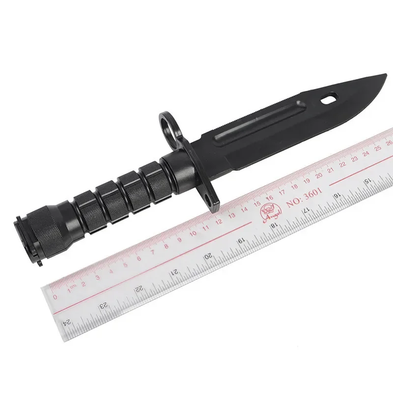 Color: Black - Model Rubber Toy Knife Army Tactical M9 Dagger Fan Collect CS Game Military Training Outdoor Plastic Bayonet Hunting Accessories