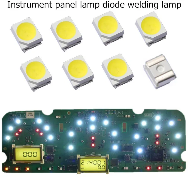 Emitting Color: Blue, Color Temperature: 4300K - 100pcsLED 3528 SMD Car Cluster Gauges Dashboard White Ice Blue Red Pink Green Red Instruments Panel Light Neo Wedge Bulbs