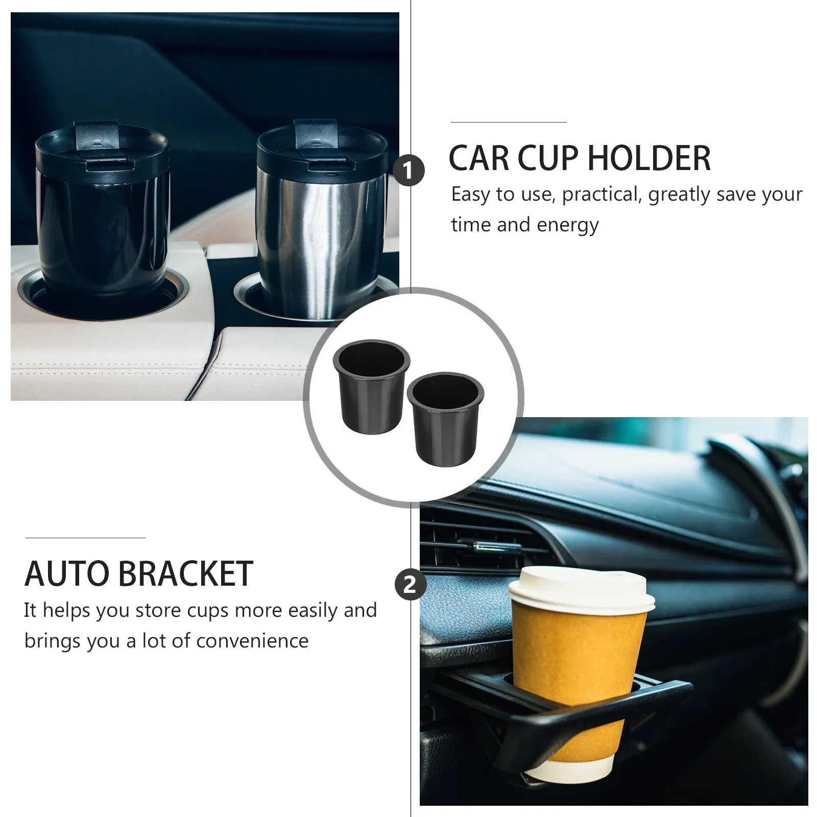 2 Pcs Cup Holders Plastic Drinks Can Holders RV Boat Seat Recessed Cup Holders
