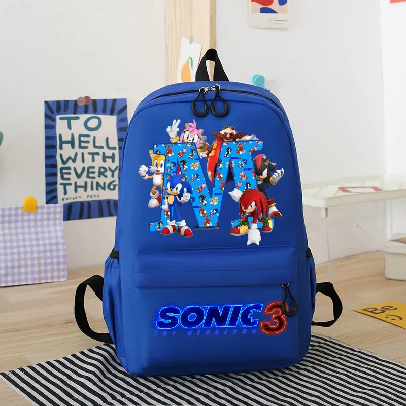 Color: Light Grey, Size: 12" - Sonics Children Cartoon Schoolbag Kids Anime Cute Backpack Boy Fashion Knapsack Student Casual Shoulders Book Bag Xmas Gift 2025