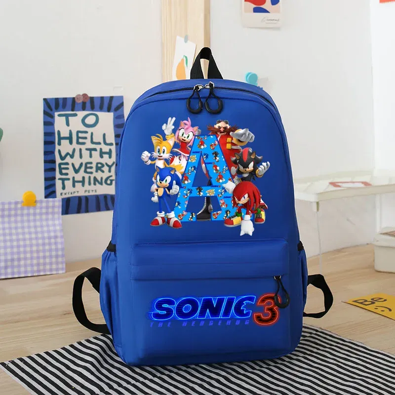 Color: Light Grey, Size: 12" - Sonics Children Cartoon Schoolbag Kids Anime Cute Backpack Boy Fashion Knapsack Student Casual Shoulders Book Bag Xmas Gift 2025