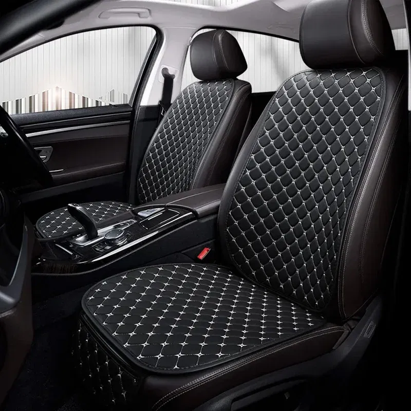 Color Name: Red - Car Seat Cover PU Leather Universal Seat Cushion Minimalism Auto Chair Protective Cover Auto Protector Pad with Storage Pocket
