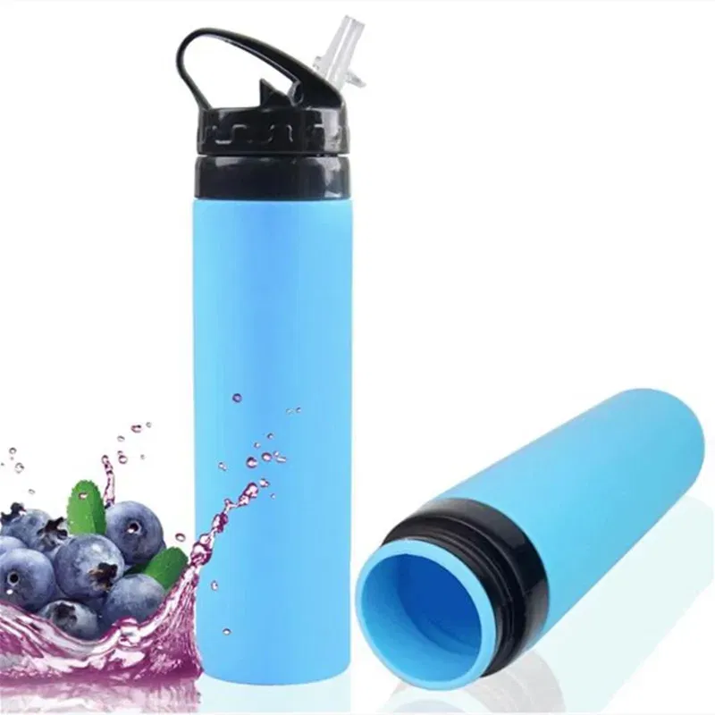 Color: black, Ships From: CHINA, Capacity: 500-1000ml - 2024 New Outdoor Sports Silicone Water Bottle Mountaineering Riding Portable Silicone Foldable Water Bottle