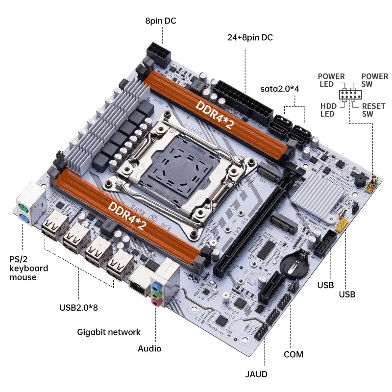 Color: Orange, Ships From: CHINA - To X99 Motherboard Set Kit With LGA2011-3 Xeon E5 2630 V4 CPU DDR4 16GB REG ECC memory PCI 16x NVME M.2 SATA x99 H5