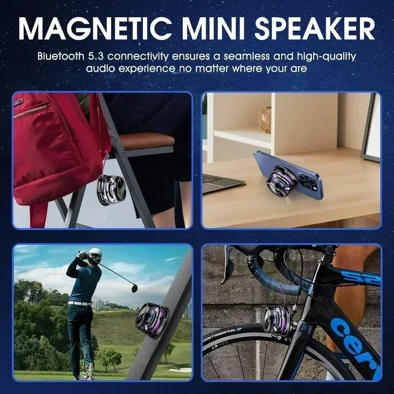 Color: PURPLE, Ships From: CHINA - Portable Bluetooth Speaker G200 RGB Lighting Magnetic Speaker BT5.3 Mini Sound Box 7 Hours Playback Phone Holder