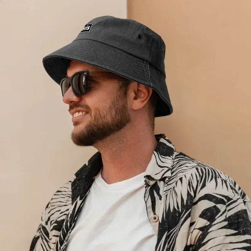 Color: WHITE - Y2K Dont Lock Back In Anger***-$$Band-*******************OASIS Bucket Hat