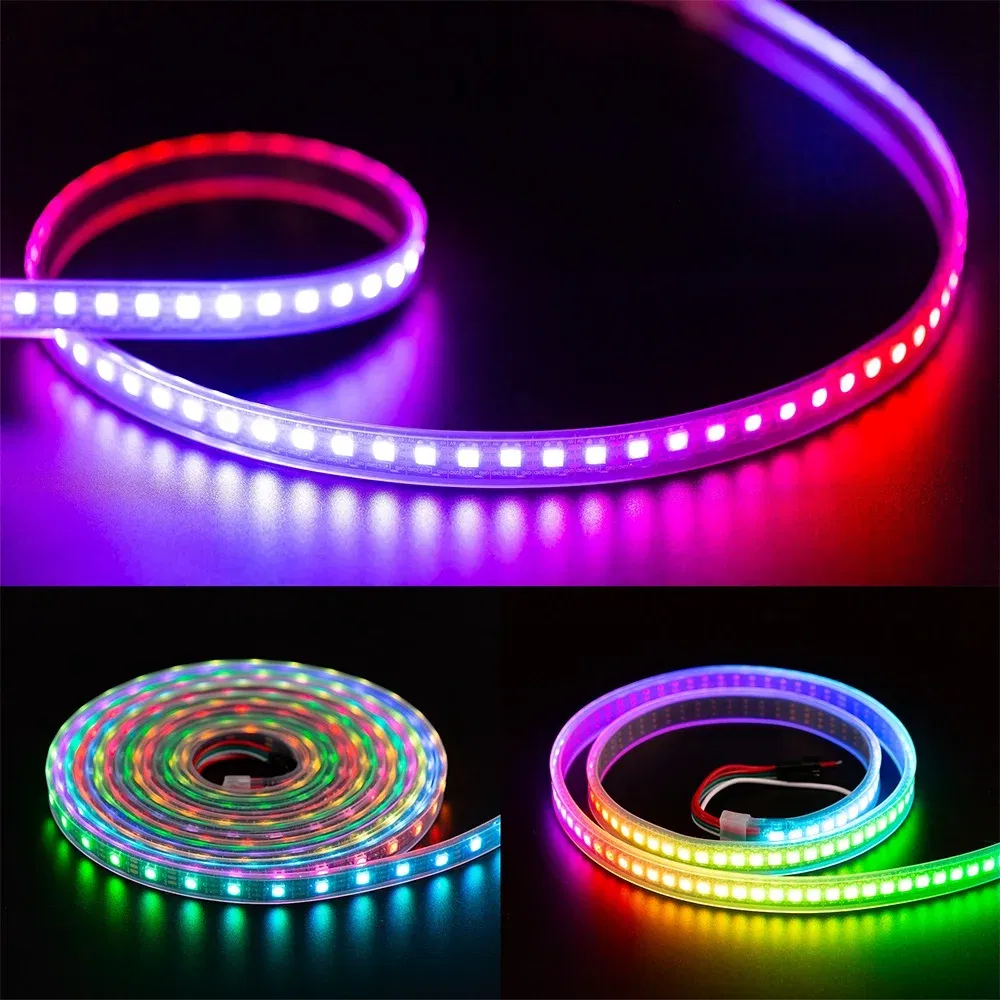 Emitting Color: Emitting Color7, Color: Clear - 1m/2m/5m WS2812B ECO 30/60/100/144 pixels/leds/m TV RGB Led Strip Light WS2812 IC Individually Addressable Black/White PCB DC5V
