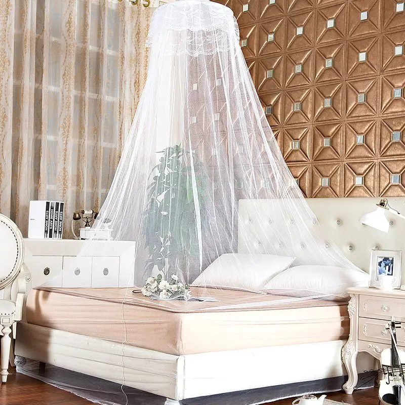 Color: Red - Princess Style Mosquito Net Mesh Hung Dome Home Canopy Mosquito Mesh Bedding Net Home Supplies