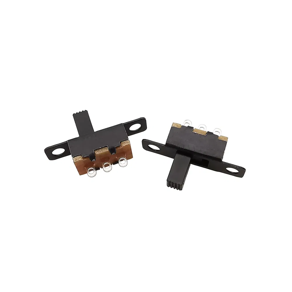 Color: black - 10Pcs SS12F15 Toggle Switch 3 Pin 1P2T SPDT Slide Switch 50V 0.5A Handle High 3mm 4mm 5mm 6mm