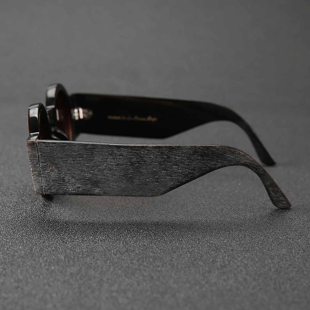 Frame Color: Dark Brown, Ships From: CHINA - Punk style retro personality round frame rough matte wide temple sunglasses frame buffalo horn material handmade custom