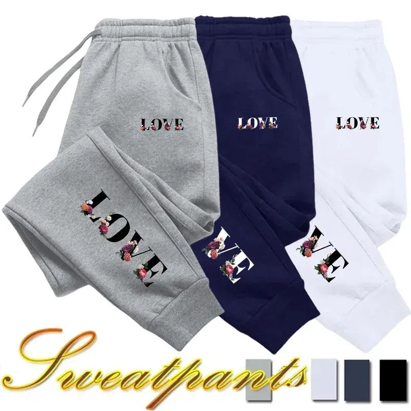 Color: SKY BLUE, Size: XXXL - Womens Tracksuit Trousers New LOVE Letter Print Street Luxury Sweatpants Daily Casual Simplicity Versatile Jogging Sport Pants