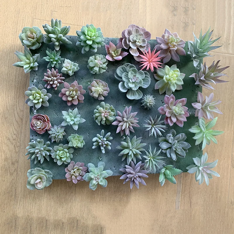 12pcs/set Artificial Succulents Fake Faux Flowers Mini PVC Simulated Floral Plants Craft DIY Accessories Home Office Decor