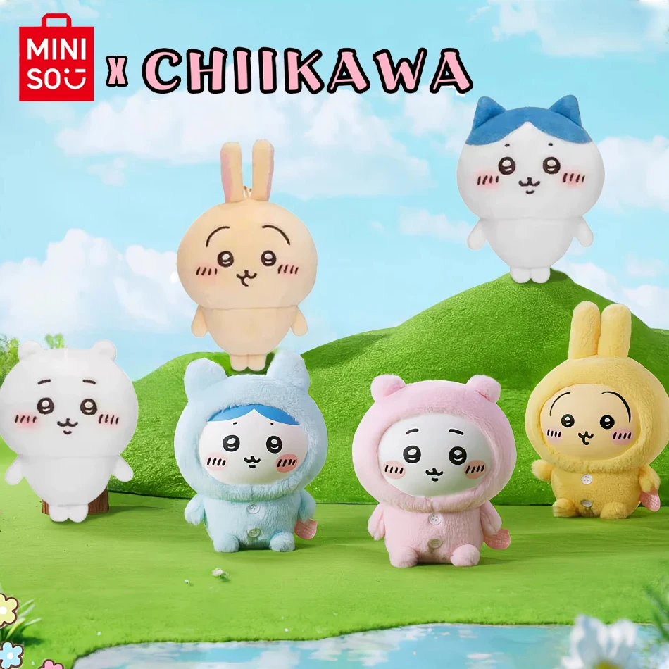 Color: CRIMSON - 10CM Chiikawa Pajama Plush Pendant Keychain Cartoon Usagi Hachiware Usachi Doll Pendant Keychains Chiikawa Plush Doll Toys Gifts